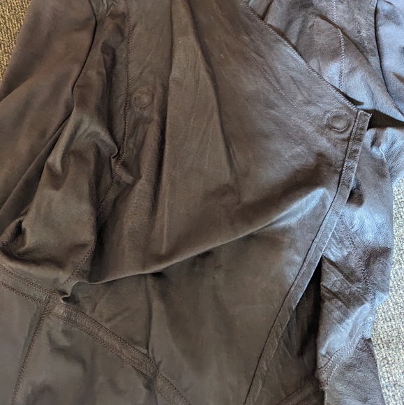 Avant garde Illia soft leather/fabric asymmetrical jacket - Picture 8 of 11